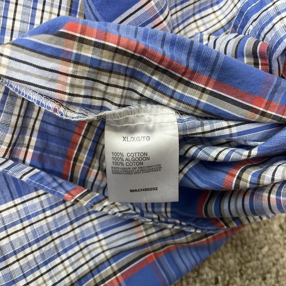 TwentyX Wrangler Button Down S/S Blue Plaid Western Rancher XL - Picture 14 of 14
